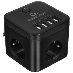 Сетевой фильтр Cablexpert Cube CUBE-3-U4-B-1.5, 3 р, 10А, 4хUSB, 1.5 м, ур.защиты 4+, черный, коробка, фото9