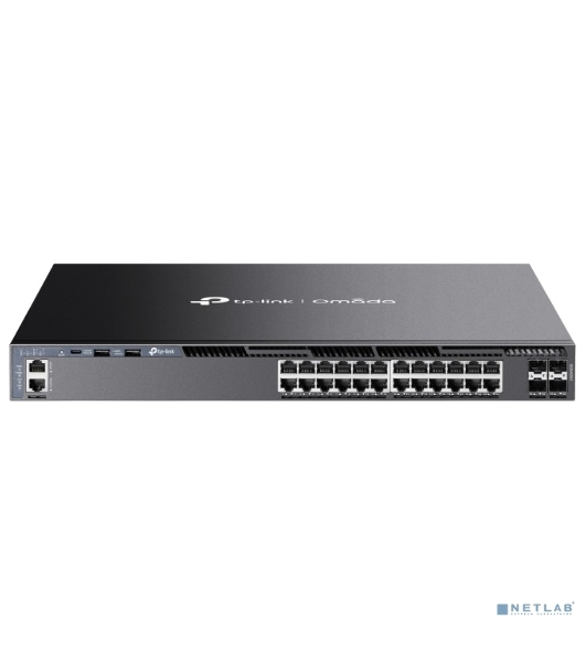 Коммутатор управляемый стекируемый 3 го уровня TP-Link SG6428X Omada с 24 гигабитными портами и 4 портами SFP+