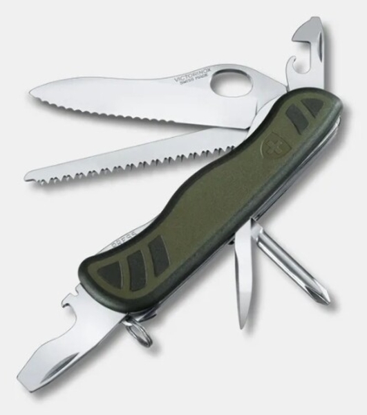 Нож перочинный Victorinox Military (0.8461.MWCH) 111мм 10функций зеленый/черный карт.коробка