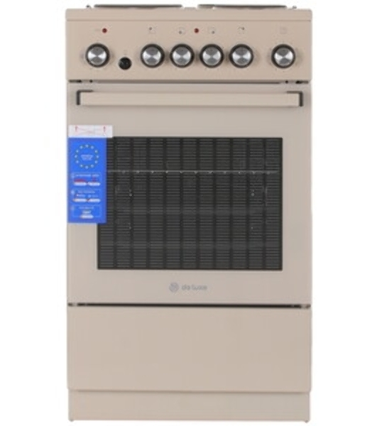 Плита электрическая De Luxe 5004.16э 016 бежевый, конфорок 4 шт, духовка 46 л, гриль, 50 см x 85 см x 50 см