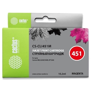 Картридж струйный Cactus CS-CLI451M пурпурный (10.2 мл) для Canon MG 6340/5440/IP7240