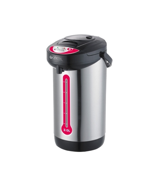 Термопот Centek CT-0080 черный, 3л, 600Вт, 3 способа подачи воды, корпус из нержавеющей стали
