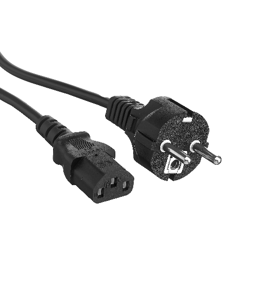Кабель питания ExeGate Power PC-1P (Евровилка Schuko->С13) VDE-250V-3*0.75-CU, 10A, черный, 1.0м