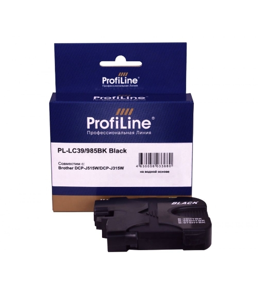 Картридж струйный ProfiLine PL-LC39/985BK для принтеров Brother DCP-J125/DCP-J315W/DCP-J515W/MFC-J220/MFC-J265W/MFC-J410/MFC-J415W с чернилами Black