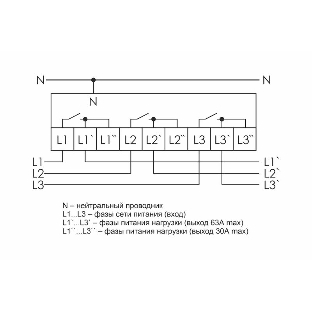 Реле контроля напряжения CP-723 (трехфазное; два режима работы - три однофазных реле или трехфазное реле напряжения; монтаж на DIN-рейке; 100…450 AC 3NO 3х63А) F&F EA04.009.015