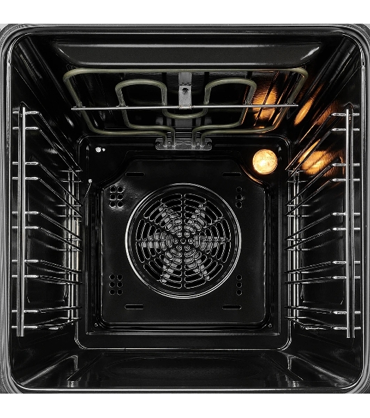 Встраиваемый духовой шкаф Monsher MOE 4563 Noir, электрический, High-Tech, объем 50 л, конвекция, гриль, 3 стекла в дверце, съемные стекла, съемная дверца, телескопические направляющие, черный