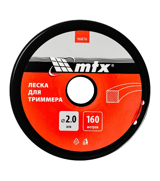 Леска для триммера MTX квадрат 2,0 мм х 160 м, на катушке