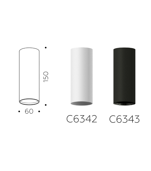 Корпус светильника C6343 SBK черный песок D60*H150mm MR16 GU5.3