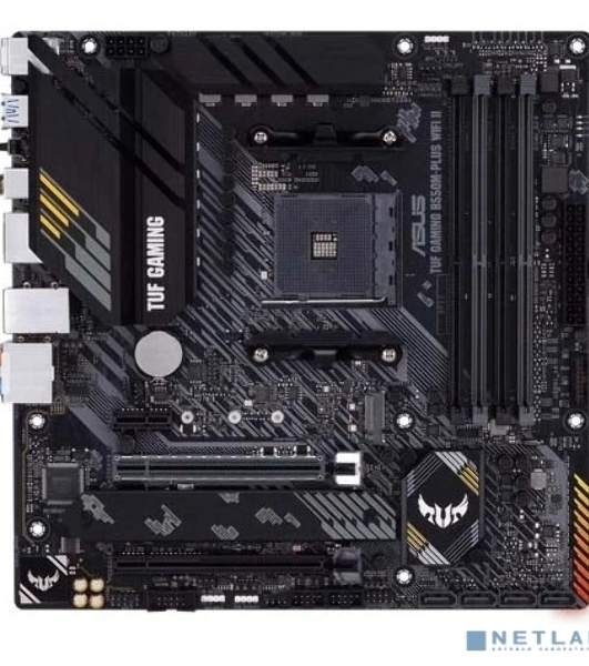 Материнская плата ASUS TUF GAMING B550M-PLUS WI-FI II, AM4, AMD B550, 4xDDR4, 4xSATA, 2xM.2, 1xPCIe 4.0 x16, 1xPCIe 3.0 x4, 1xPCIe x1, 1xDP, 1xHDMI, 1x 2.5Gb LAN, 1xUSB-C 3.2 Gen 2, 4xUSB-A 3.2 Gen 1, 2xUSB-A 2.0, 5x3.5 мм, TOSLINK, 7.1, mATX