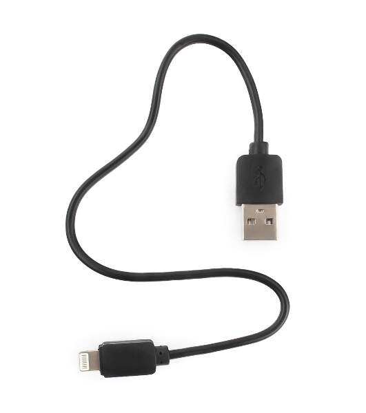 Кабель USB Гарнизон GCC-USB2-AP2-0.3M AM/Lightning, для iPhone5/6/7, IPod, IPad, 0.3м, черный, пакет