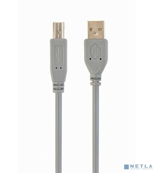 Кабель Filum USB 2.0, 1.8 м., серый, разъемы: USB A male-USB B male, пакет. (FL-C-U2-AM-BM-1.8M)