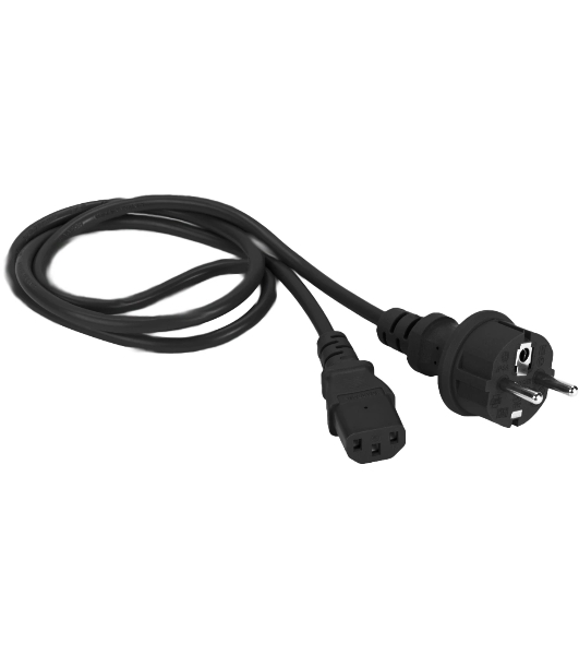 Шнур питания Lanmaster C13-Schuko прямая, 3х0.75, 220В, 10А, черный, 2 метра