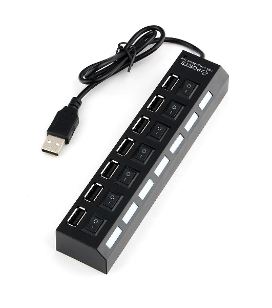 USB-концентратор Gembird UHB-U2P7-01, USB 2.0, 7хUSB, USB