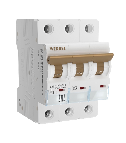 Автоматический выключатель Werkel 3P  63 A  C  6 kА W903P636