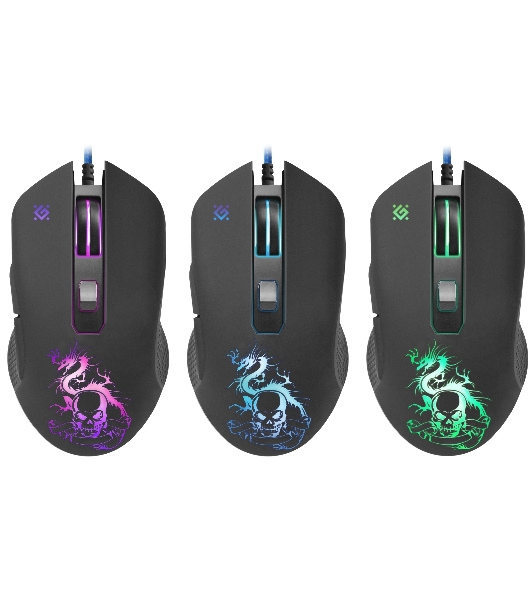 Мышь проводная Defender Sky Dragon GM-090L черный, 3200 dpi, USB, кнопки - 6