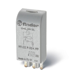 Модуль индикации и защиты LED + диод (+ A1) 6...24В DC зел. FINDER 9902902499