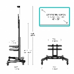 Стойка для телевизора с кронштейном ONKRON TS1552 40'-70', мобильная, черный, фото13