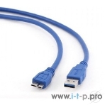 Кабель Gembird/Cablexpert USB 3.0 Pro, AM/microBM 9P, 0.5м, экран, синий, фото2