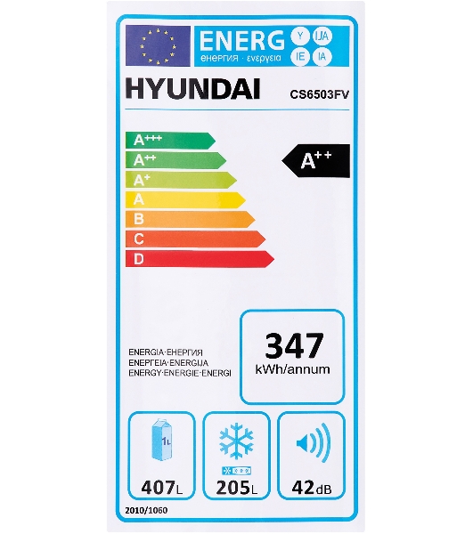 Холодильник Hyundai CS6503FV черное стекло двухкамерный 407/205л морозилка сбоку, No Frost, Side by Side