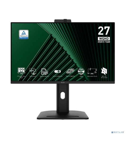 Монитор 27' MSI PRO MP275QPDG IPS 2560x1440, 100 Гц, 4 мс, 16:9, 250 кд/м², 2xHDMI, 1xDP, 1xUSB-C, 4xUSB-A 3.2 Gen1, 2x2 Вт, черный