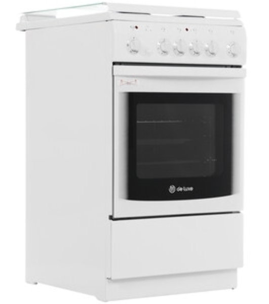 Плита электрическая De Luxe 506004.03Э (кр) белый, конфорок 4 шт, духовка 60 л, 50 см x 85 см x 60 см