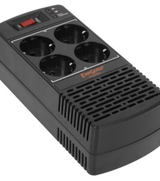 Стабилизатор ExeGate Power AD5000-1200 (1200VA/600W, диапазон 150...280В, 4 евророзетки)