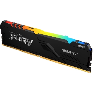 Оперативная память Kingston Fury Beast, DDR4, 16GB (1x16GB), 3200MHz, CL16, DIMM, с радиатором, RGB, черный