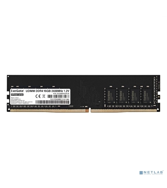Оперативная память ExeGate, DDR4, 16GB (1x16 GB), 2400 MHz, CL17, DIMM, OEM