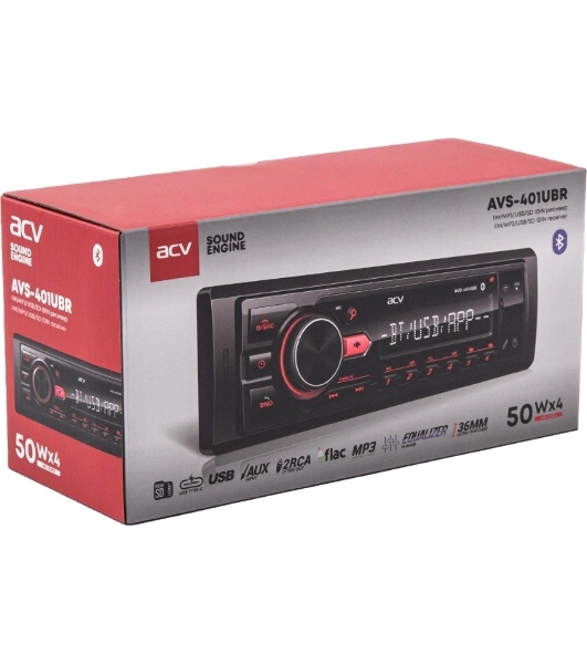 Автомагнитола ACV AVS-401UBR, 1 DIN, Bluetooth, USB Type-A, AUX