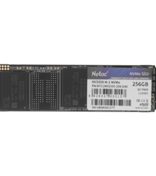 Накопитель SSD Netac NV2000, 256Gb, PCIe 3.0 x4, M.2 2280, NVMe, R/W 2500/1000