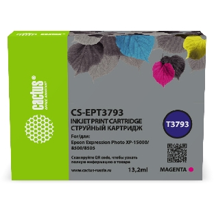 Картридж струйный Cactus CS-EPT3793 378XL пурпурный (13.2 мл) для Epson Expression Photo XP-8500/XP-8505/XP-15000