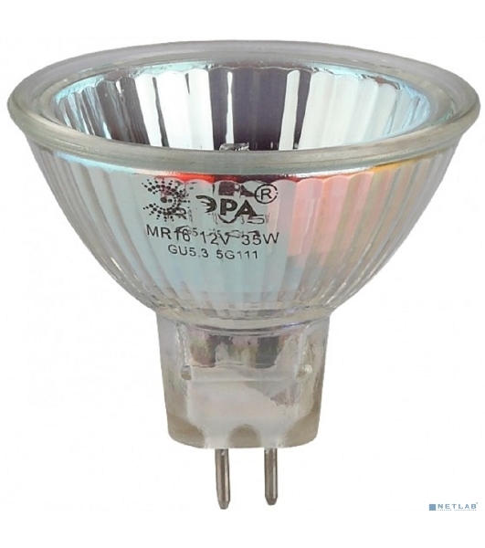 Лампа галогенная ЭРА GU5.3-JCDR (MR16) -50W-230V-Cl(10/200/6000)