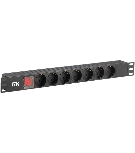 Блок PDU 7 розеток DIN49440 (нем. cтанд.), с LED выключателем,1U, без шнура, вх. IEC320 C14, алюминиевый профиль, черный PDU 7 розеток DIN49440 (нем. cтанд.), с LED выключателем,1U, без шнура, вх. IEC320 C14, алюминиевый профиль, черный