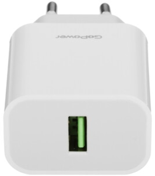 Сетевое зарядное устройство GoPower GPQC07 1USB 18W QC3.0 белый