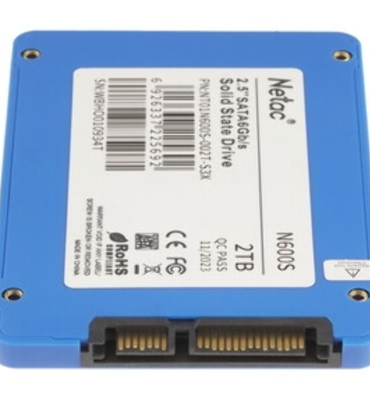 Накопитель SSD Netac N600S, 2Tb, SATA III, 2.5', R/W 560/520