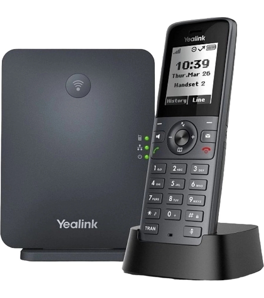 Беспроводная телефонная IP-DECT-система YEALINK W71P (база W70B+трубка W71H) до 10 SIP-аккаунтов, до 10 трубок на базу, до 20 вызовов, шт