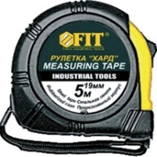 Рулетка FIT 17205корпус прорезиненный, ''Хард'', 5м, (19мм)
