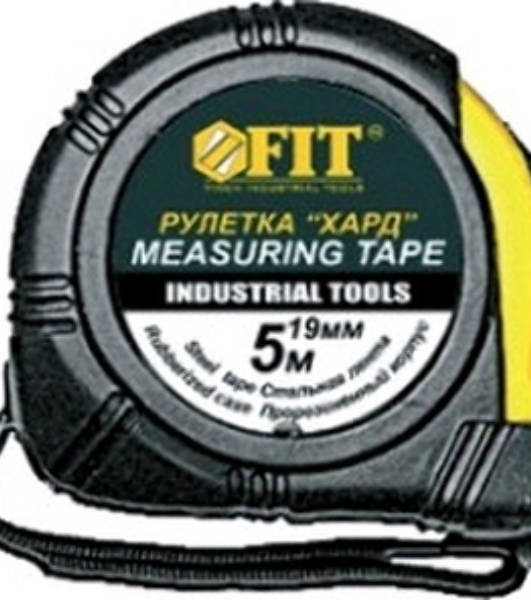 Рулетка FIT 17205корпус прорезиненный, ''Хард'', 5м, (19мм)