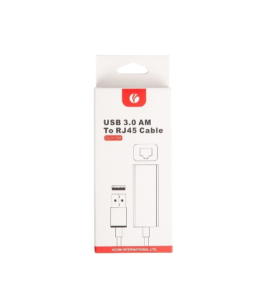Кабель-переходник USB 3.0 (Am) --> LAN RJ-45 Ethernet 1000 Mbps, Aluminum Shell, VCOM DU312M