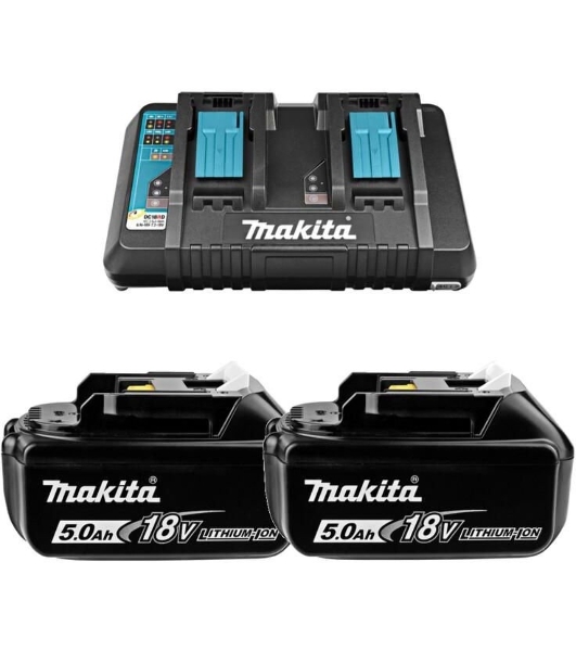 Аккумулятор+з\у Makita 191L75-3DC18RD-1шт+BL1850B-2шт,18В,5.0А·ч,Li-ion,кор