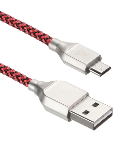 Кабель USB ACD-Titan MicroUSB - USB-A Нейлон, 1м, красно-черный