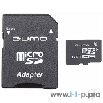 Флеш карта QUMO QM32GMICSDHC10U1 32Gb MicroSDHC Class 10 UHS-I, SD adapter, фото2