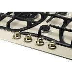 Газовая варочная панель Kuppersberg FS 610 C Bronze, газ, Classic, 61 см, автоматический электроподжиг, газ-контроль, SABAF конфорки, чугунные решетки, цвет бежевый, цвет фурнитуры бронзовый, фото4