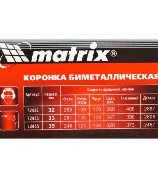 Коронка Matrix BIMETAL, 35 мм