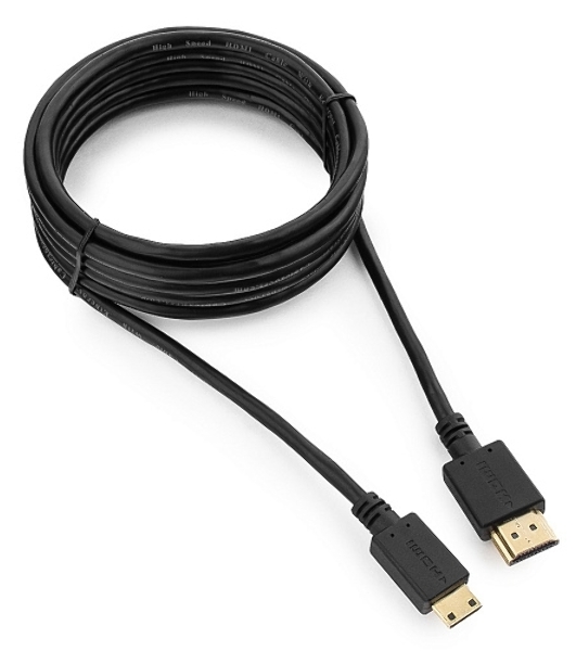 Кабель HDMI-miniHDMI Cablexpert CC-HDMI4C-10, 19M/19M, v2.0, медь, позол.разъемы, экран, 3.0м, черный, пакет