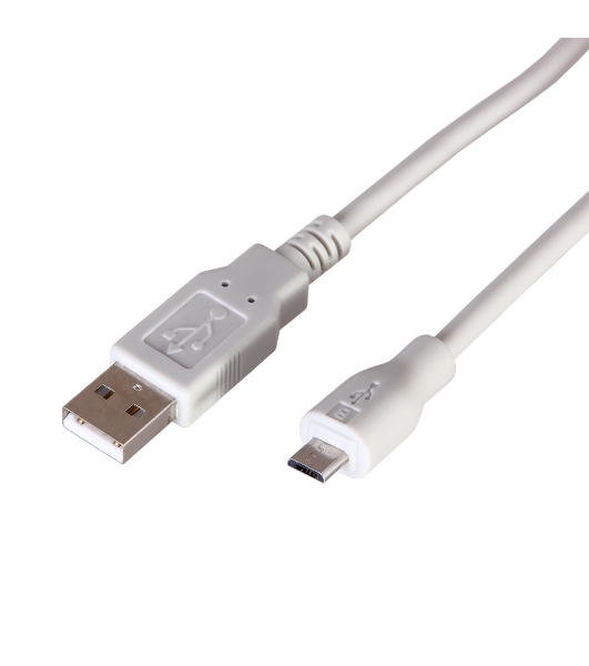 Кабель Rexant micro USB (male) штекер - USB-A (male) штекер, 1,8 м, белый (PE пакет)