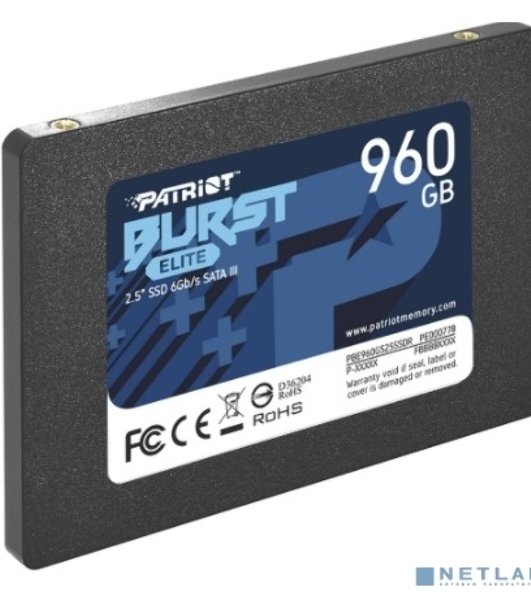 Накопитель SSD Patriot Burst Elite, 960Gb, SATA, 2.5', R/W 450/320