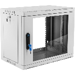 Шкаф коммутационный ЦМО (ШРН-9.350) настенный 9U 600x350 мм пер. дв. стекл 200 кг серый 300 мм 180 град., фото2