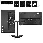Настольная подставка ExeGate EDM2-3210-11D (для для двух мониторов 15'-32', VESA 75x75, 100x100, макс. нагрузка на один кронштейн 10 кг, наклон -90°/+90°, поворот -90°/+90°, регулировка по высоте, черный), фото3
