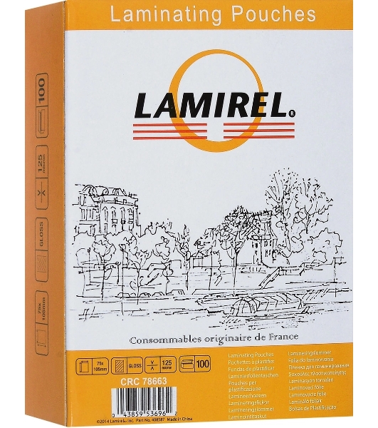 Пленка для ламинирования Fellowes 125мкм (100шт) 105x75мм Lamirel (LA-78663)